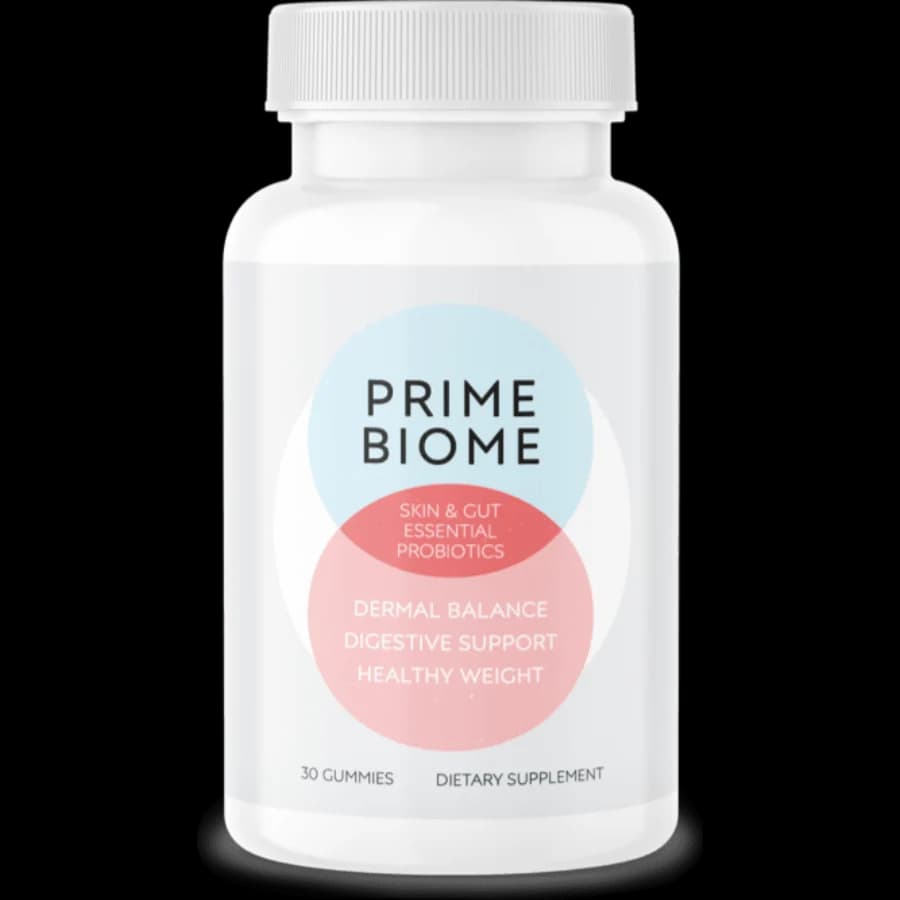 Prime Biome bottle of gummies (official product image)