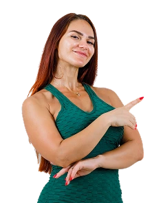 Woman pointing to content
